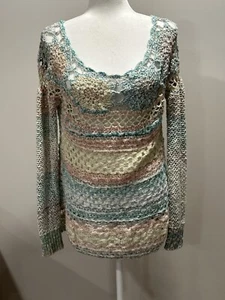 Free People Women’s Crochet Sweater Shirt Top Pullover Spring Size S/P - Bild 1 von 5