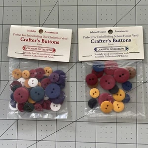 Cranston Collections/VIP Fabrics Crafter's Buttons School House&Holiday Assortme - Picture 1 of 2