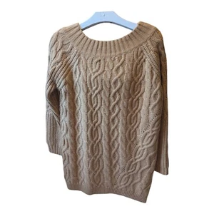 Nuevo con etiquetas Suéter Asos Beige Carmelo Manga Larga Grueso Tejido con Cable Cuello Simulado Para Mujer 8 - Imagen 1 de 11