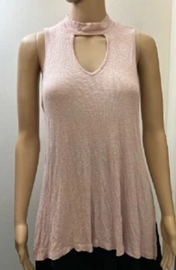 PINK REPUBLIC NWT Women's Size S Pink Choker/Keyhole Neck Sleeveless Tunic Top - Picture 1 of 7