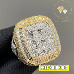Anillo Pinky Personalizado Para Hombre 4 CT Redondo Diamante Simulado 14K Dos Tonos Chapado en Oro - Imagen 1 de 9