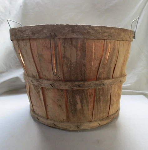 Vintage Wooden Wire Handled Bushel Basket Cover