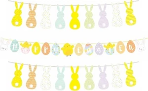 4m Happy Easter Banner Party Decoration Bunting Easter Egg Hunt Garland UK - Picture 1 of 5