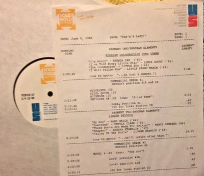 RADIO SHOW 6/6/8 SHE'S A LADY: BRENDA LEE, CAROLE KING,CARLY SIMON,ROBERTA FLACK - Image 1 of 2