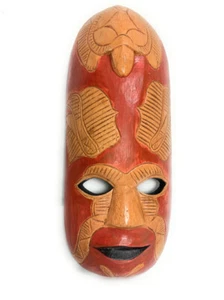 Red Tribal Fijian Mask Love with Carved Turtle | #mdrx008 - Picture 1 of 1
