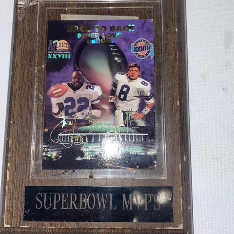 Back to Back Super Bowl Heros football card Aikman- emmitt smith W Wall Plaque Cover