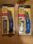 2 Pack Titan Folding Utility Knife With Blades