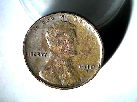 1910-S 1c Key-Date Lincoln Wheat Cent / ERRORS DIE CHIP/CRACKED PLANCHET (Det) 9 Cover