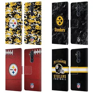 OFFICIAL NFL PITTSBURGH STEELERS GRAPHICS LEATHER BOOK CASE FOR NOKIA PHONES - Picture 1 of 10
