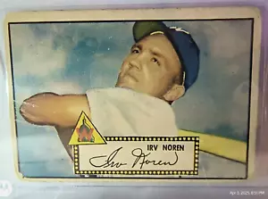 Irv Noren 1952 Topps #40 en muy buen estado *rasguño en el codo, espalda roja - Imagen 1 de 4
