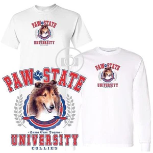 Camiseta Collie Dog Paw State University manga corta/larga blanca M-3X - Imagen 1 de 3
