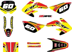 Custom Graphics, Full Kit For Honda CRF 100 2004 - 2010 FLOW style stickers - Foto 1 di 4