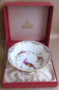 SPODE CHELSEA BIRD F1652 RAISED GOLD 8" FOOTED BOWL  - MINT & BOXED (11790) - Picture 1 of 9
