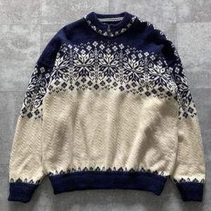 Dale Of Norway Pure Wool Knit Sweater Snowflake Fair Isle Men's Size XL White - Picture 1 of 9