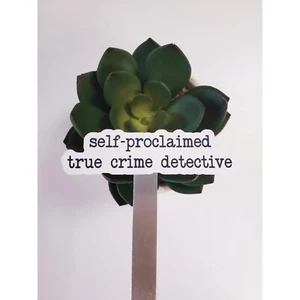 Self-Proclaimed True Crime Detective Text Sticker | Glossy Vinyl - Picture 1 of 2