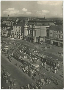 ESTACIÓN CENTRAL DE PRAGA, TRANVÍAS - Postal República Checa - Imagen 1 de 2