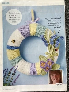 🧶CROCHET PATTERN Meadows In Spring Easter Wreath Door Garland Bluebells Flowers - Picture 1 of 6