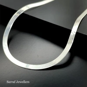 925 Sterling Silver 3mm Flat Snake Women Chain Necklace 16" 18" 20" Brand New - Picture 1 of 5