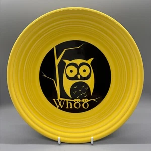 Fiesta Whoo Owl Luncheon Plate in Sunflower | Fiestaware Halloween Yellow Lunch - Picture 1 of 3