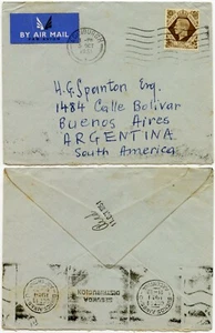 GB nach ARGENTINIEN 1951 LUFTPOST EINZELFRANKATUR 1/- KG6 - Bild 1 von 1