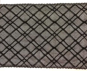 32 10/12ft/3 4/12ft Lace Trims Elastic Elegante 8 13/16in Black Silver Nr - Picture 1 of 3