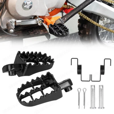2X Foot Pegs Pedal Pad Wide Fat Footrest For Kawasaki KX250 KLX110 KX80 KDX200 - Image 1 of 4