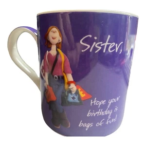 Fine China Mug for your Sister. Boxed "Hope your Birthday is Bags of Fun" - Picture 1 of 5