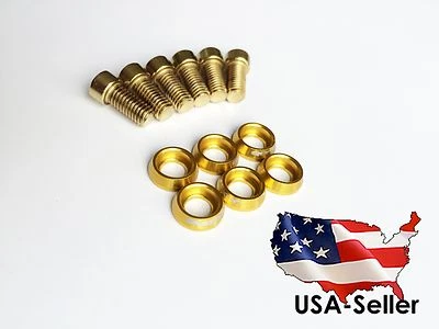 Gold - Cycling bike Bicycle Disc Brake Rotor Bolts and Washer Screws Alloy - Image 1 of 4