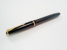 VINTAGE BLACK PARKER SLIMFOLD GT AEROMETRIC FOUNTAIN PEN/14K GOLD MEDIUM NIB