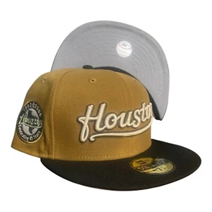New Era Houston Astros Fitted Hat Cap 45 Years Rustic Gold Men's Size 7 1/2 - Picture 1 of 6