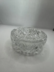 Cenicero Vintage Cigar Deep Rose Bowl Grande 6 ” Vidrio de Cristal de Plomo Cortado - Pesado - Imagen 1 de 4