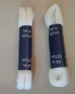 Paquete de 2 zapatillas deportivas planas de encaje 54" de lona blanca cordones de zapatos cuerdas ancho - Imagen 1 de 2