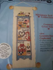NIP NEW Vtg 1990 Dimensions MINI BELL PULL SAMPLER CROSS STITCH KIT Country Home - Picture 1 of 1