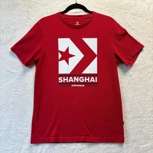 Converse Shanghai Graphic T-Shirt Herren Gr. Medium Rot Rundhals Kurzarm - Bild 1 von 10