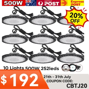 10x 500W UFO LED High Bay Lights Industrial Workshop Warehouse Factory Lamp Shed - Picture 1 of 18