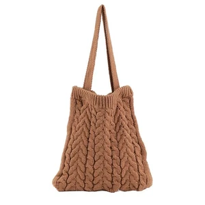 Borsa donna tessuto a mano tracolla borsa spessa uncinetto shopping bag F5R1 - Foto 1 di 10