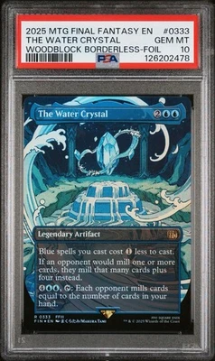 PSA 10 MTG FINAL FANTASY WOODBLOCK BORDERLESS-FOIL #0333 THE WATER CRYSTAL MTG - Image 1 of 2