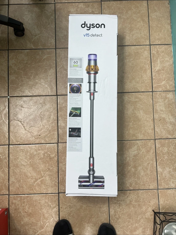 Dyson V15 Detect Cordless Stick Vacuum Cleaner - Yellow/Nickel (447261-01)