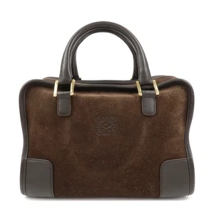Authentic LOEWE Anagram Suede Leather Amasona 28 Hand Bag Brown Used F/S - Picture 1 of 24