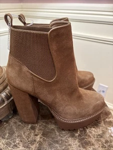 Neu Gianni Bini Damenstiefel 9,5 Obermaterial Leder Stoff - braun - Bild 1 von 5