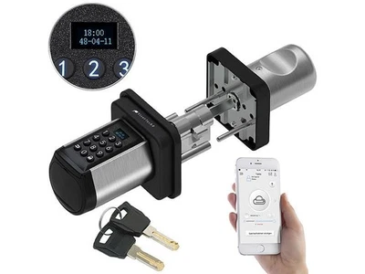 #VisorTech Elektronischer Tür-Schließzylinder, Code, 2 Schlüssel, Bluetooth IP44 - Bild 1 von 4