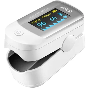 AIESI® Saturimetro Da Dito Professionale Certificato Pulsossimetro Con Display a - Foto 1 di 12