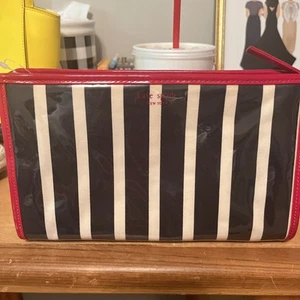 Kate Spade Stripe Makeup Travel Case - Picture 1 of 4