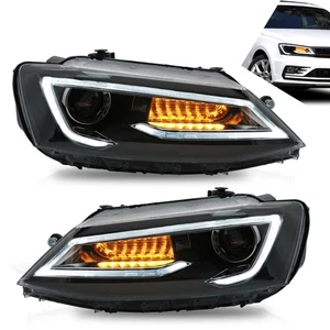 Paar VLAND Scheinwerfer für Volkswagen Jetta Sagitar MK6 2012-2018 Gelb Blinker - Bild 1 von 8