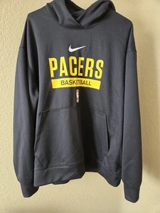 Nike Indiana Pacers Hoodie Pullover Mens XXL Black NBA Authentics Sweatshirt - Picture 1 of 8