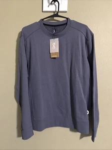 ON Cloud OC Crew Neck Sweatshirt Men’s Size Large Blue Gray Organic Cotton $119 - Picture 1 of 6