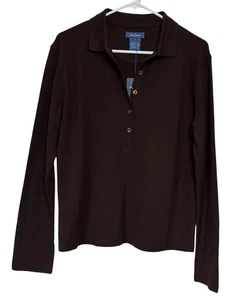 Polo Faconnable Mujer Marrón Talla L Manga Larga - Imagen 1 de 7