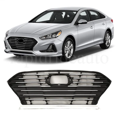 Front Bumper Upper Grille Grill Mesh Chrome For 2018 2019 2020 Hyundai Sonata - Image 1 of 4