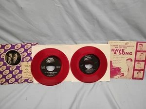 Claiborne Brothers Quartette Christmas 45 RPM Red Vinyl CQ 711 CQ 712 lot of 2 - Picture 1 of 10
