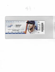 Boleto Kershaw Dodger vs Rockies 29/09/2013 - Imagen 1 de 1